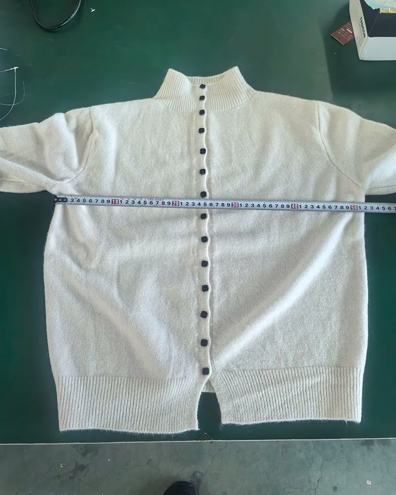 Comfortable Stand-Collar Single-Breasted Sweater