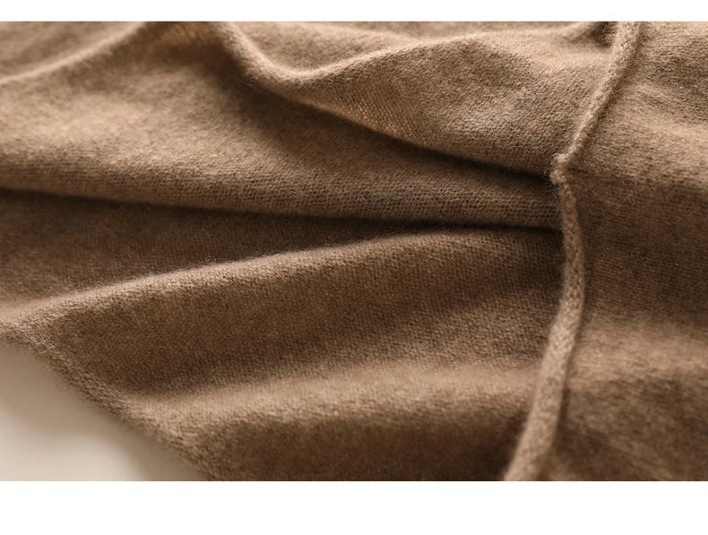 Casual Cashmere Irregular Neckline Sweater