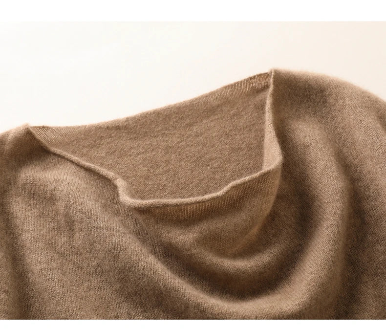 Casual Cashmere Irregular Neckline Sweater